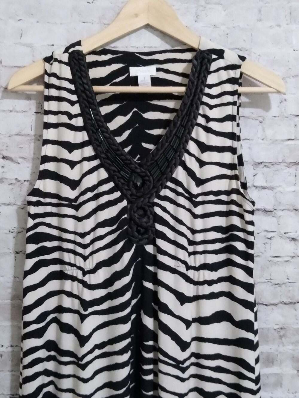 Chico's V-Neck Animal Print Maxi Dress Sleeveless Size 2